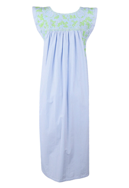 Flores Midi Dress Dress Suerte Celeste y Lima