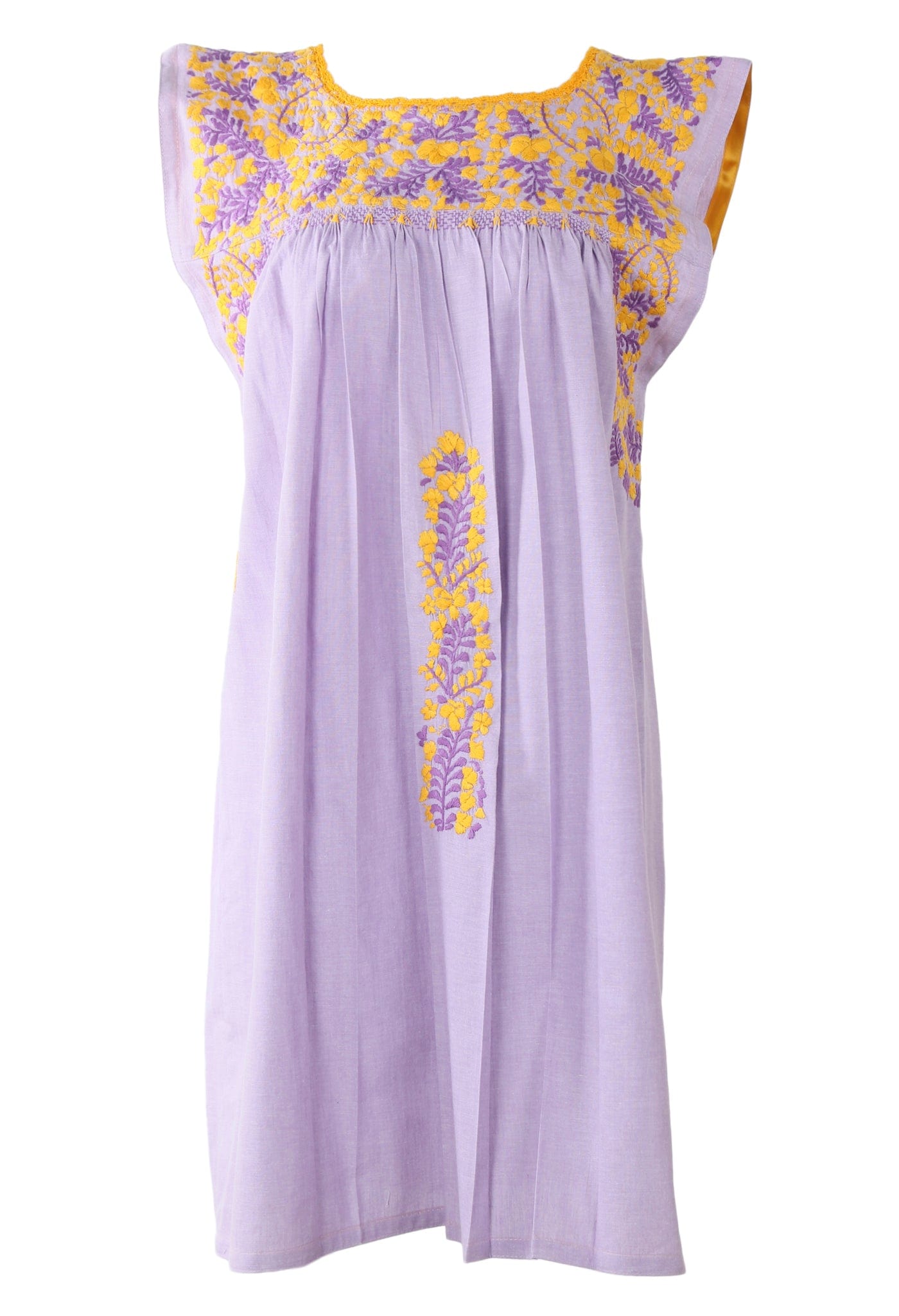 Flores Short Dress Dress Danza Ambar y Violeta