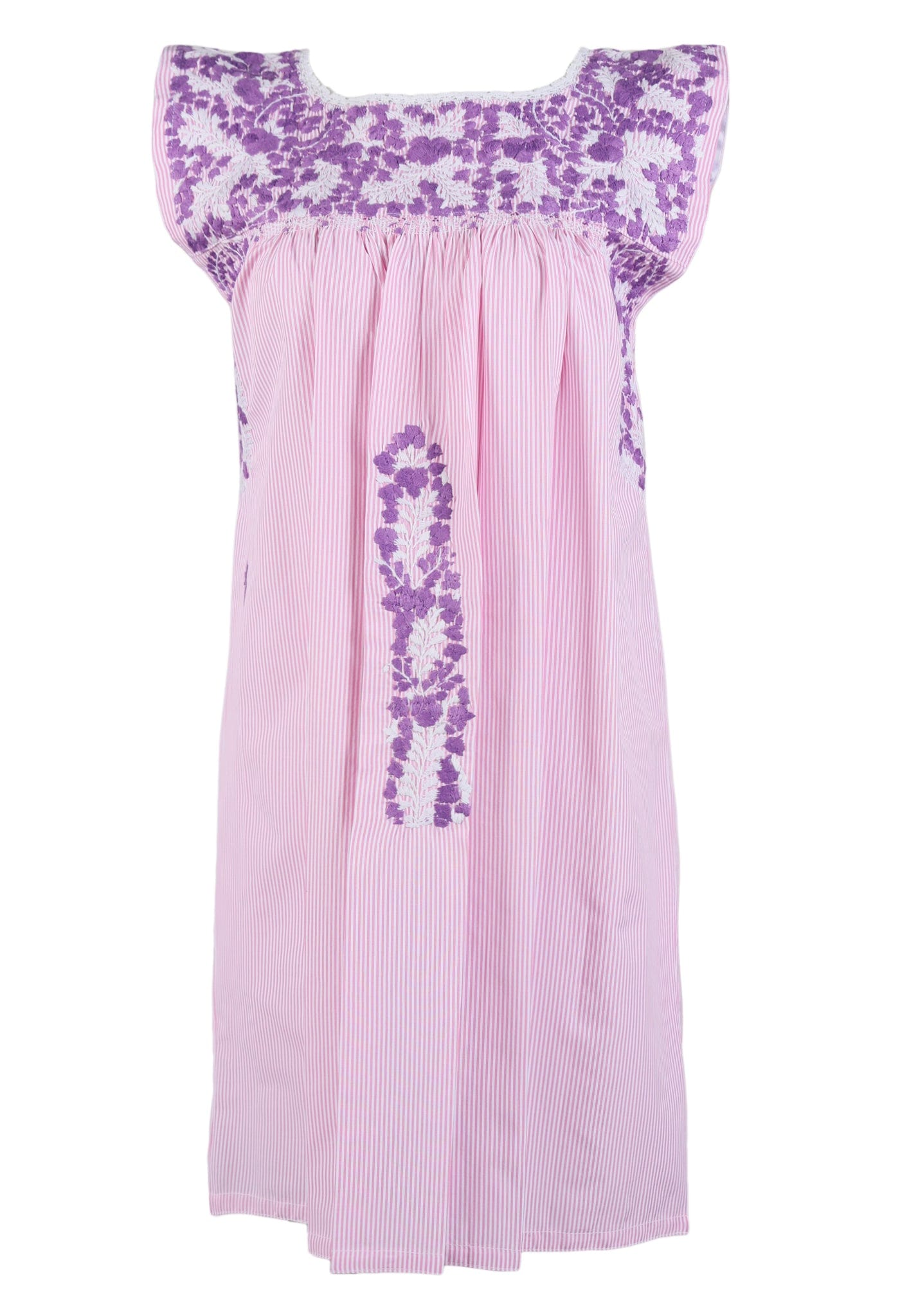 Flores Short Dress Dress Pastel Purpura y Nieve