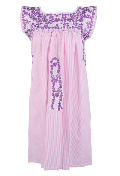 Flores Short Dress Dress Pastel Purpura y Nieve