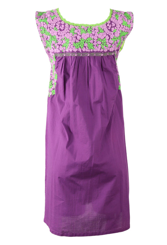 Flores Short Dress Dress Small Flor Lima y Lavanda