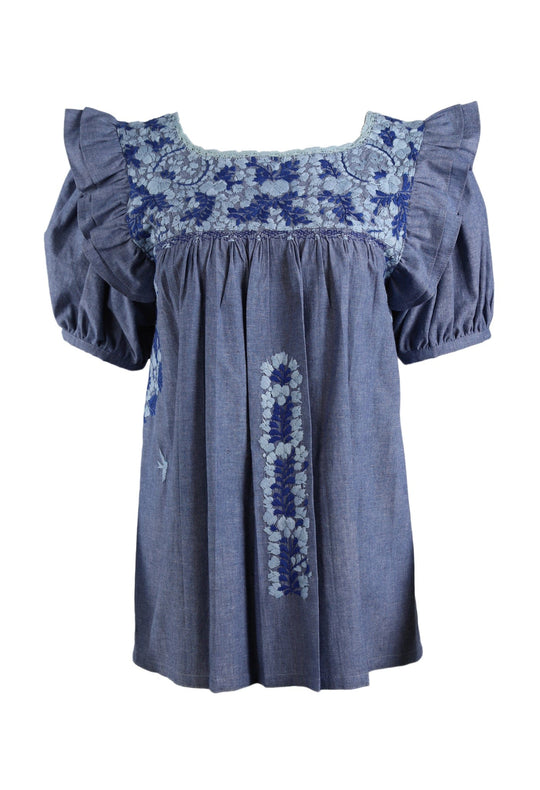 Renata Blouse Blouse Renata Nube Celeste y Azul