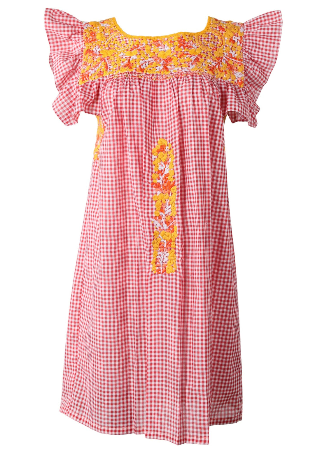 Soledad Short Dress Dress Soledad Corazon Amarillo y Naranja Brillante