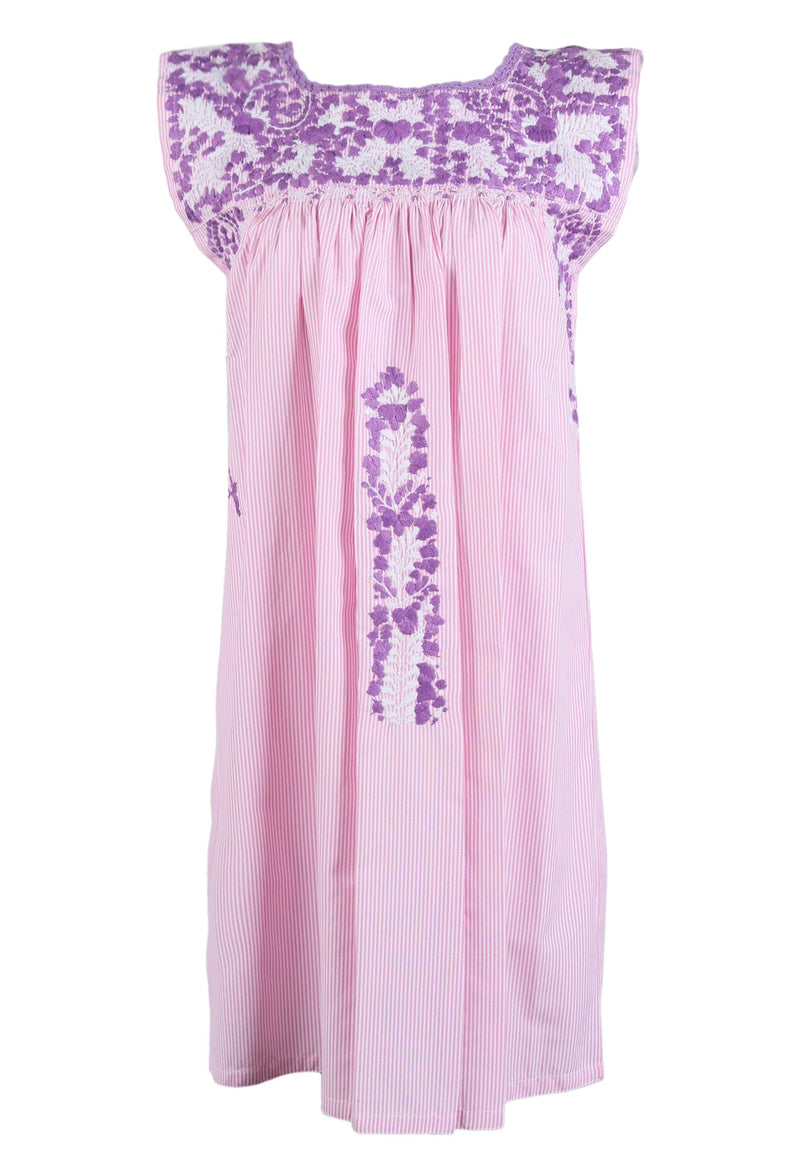 Flores Short Dress Dress Pastel Purpura y Nieve Dos