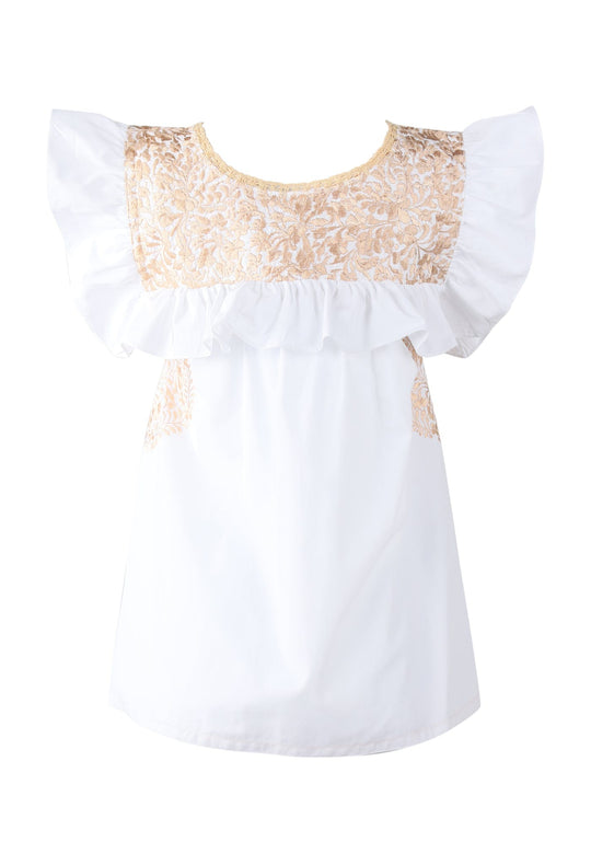 Soledad Blouse Blouse Soledad Blanca Beige Seda