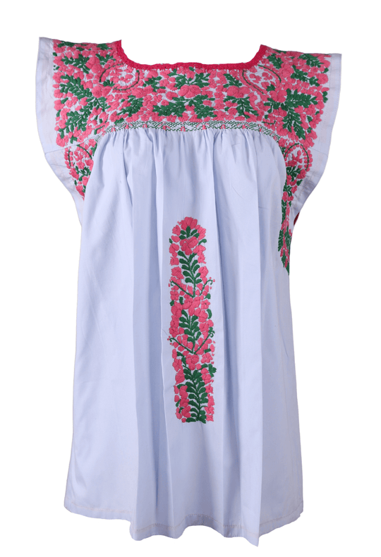 Flores Blouse Blouse Dulce Fucsia y Verde