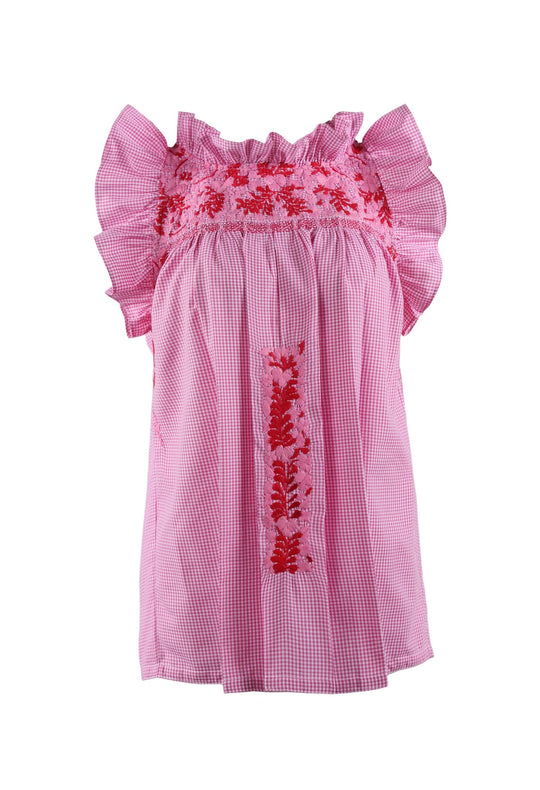 Olivia Blouse Blouse Olivia Chispa Palido y Rojo