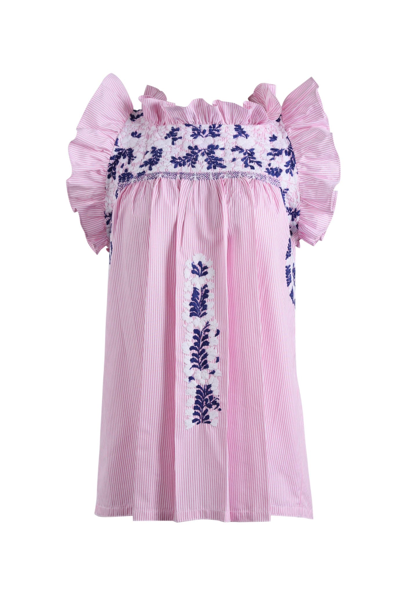 Olivia Blouse Blouse Olivia Pastel Nieve y Cobalto
