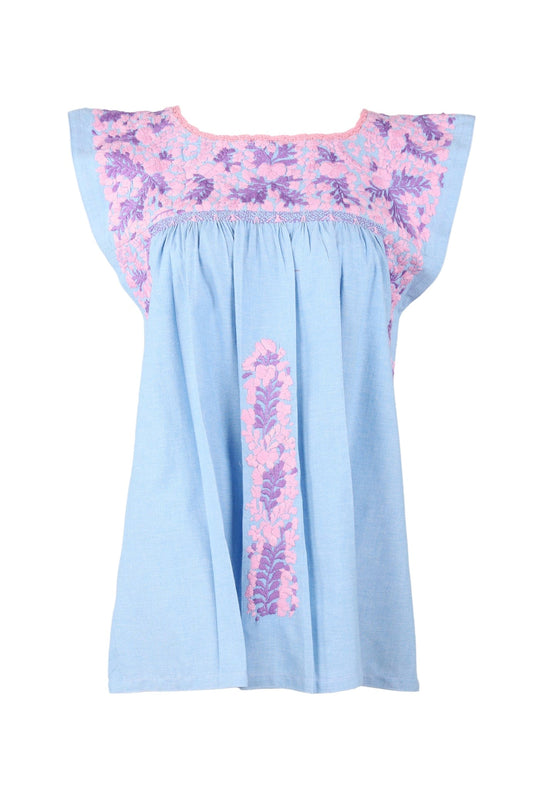 Flores Blouse Blouse Angel Palido y Lavanda