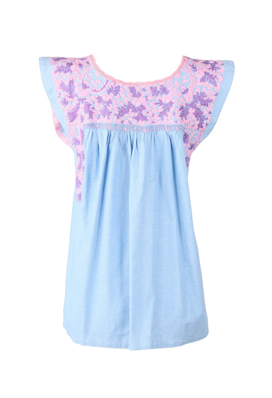 Flores Blouse Blouse Angel Palido y Lavanda