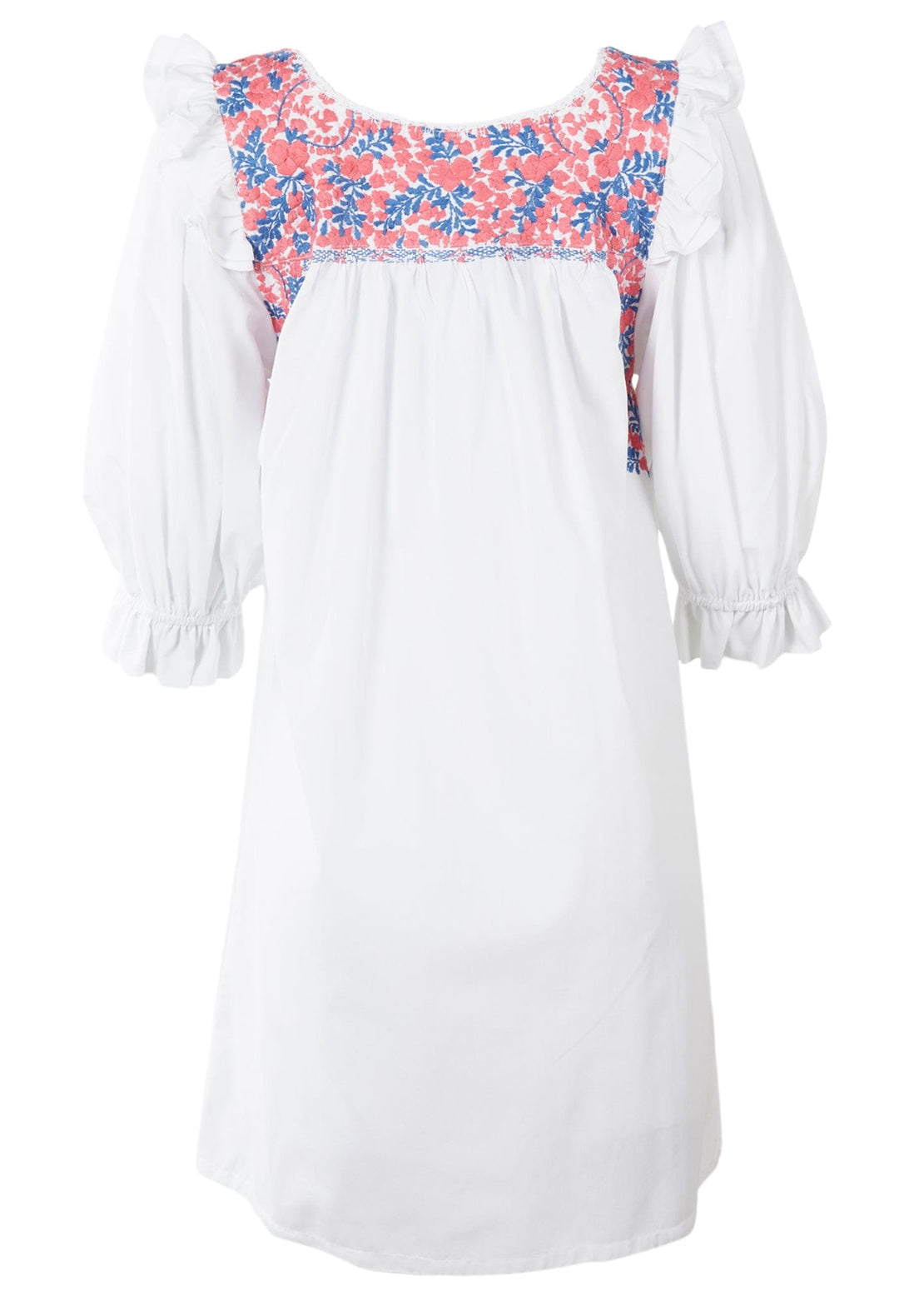 Fernanda Short Dress Dress Fernanda Blanca Coral y Frances