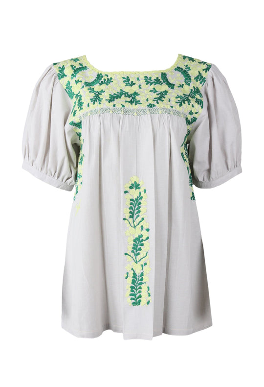 Carolina Blouse Blouse Carolina Nublado Limon y Verde