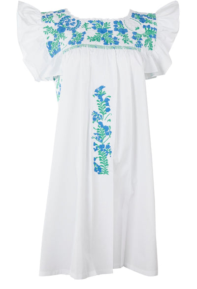 Soledad Short Dress Dress Blanca Nieve Frances y Verde