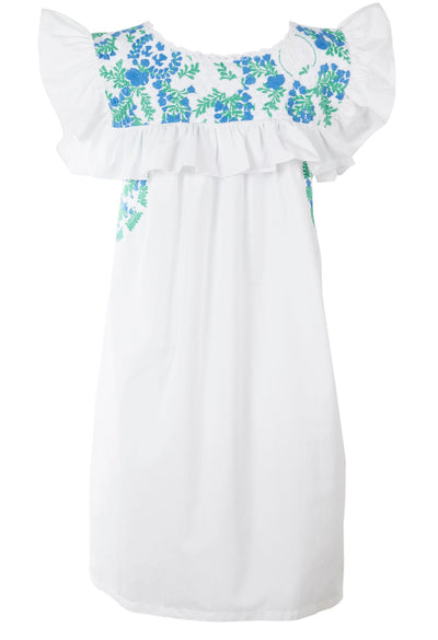 Soledad Short Dress Dress Blanca Nieve Frances y Verde