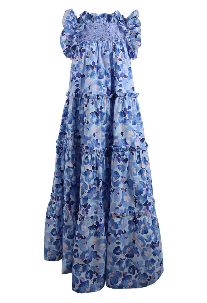 Alicia Specialty Long Dress Dress Alicia Azul Brillante Jardin Lavanda