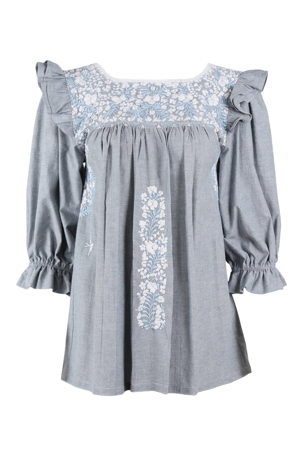 Fernanda Blouse Blouse Fernanda Dos Celeste y Nieve