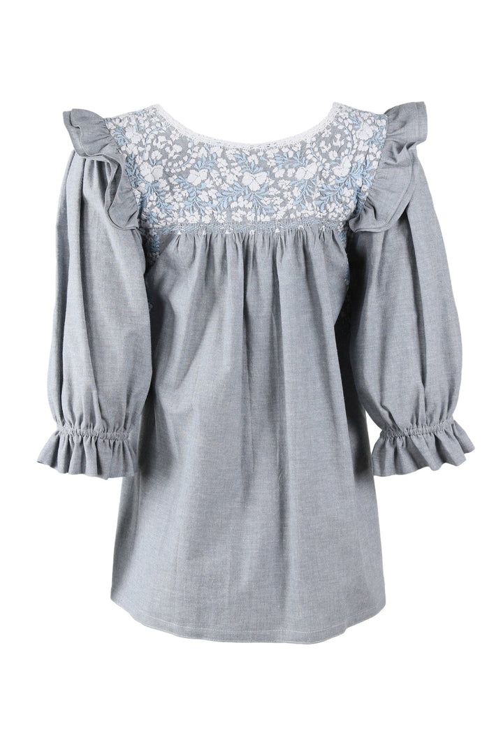 Fernanda Blouse Blouse Fernanda Dos Celeste y Nieve