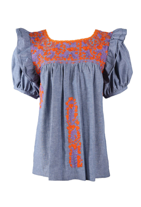 Renata Blouse Blouse Renata Nube Mandarina y Purpura