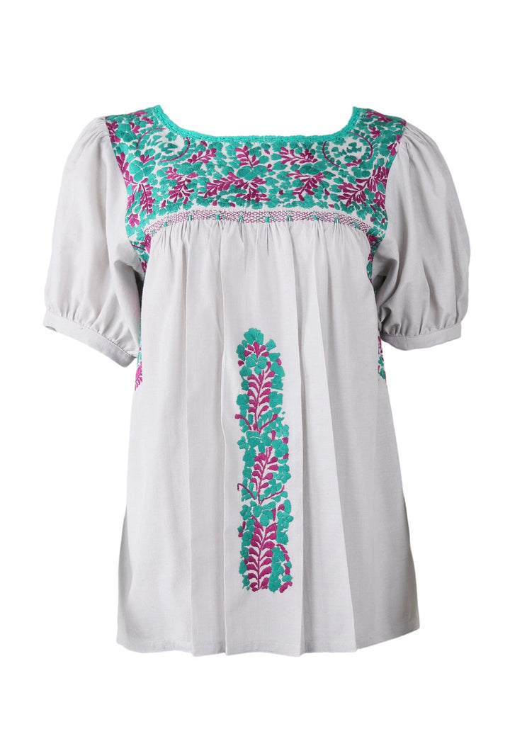 Carolina Blouse Blouse Carolina Nublado Turqesa y Ciruela