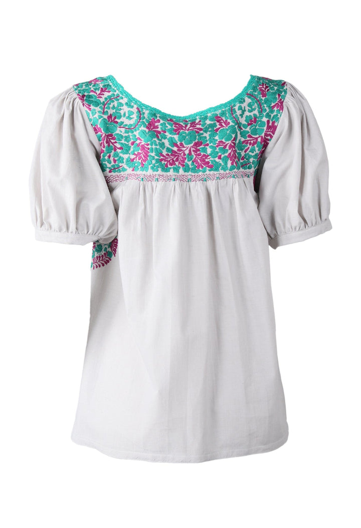 Carolina Blouse Blouse Carolina Nublado Turqesa y Ciruela
