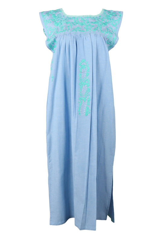 Flores Midi Dress Dress Angel Menta y Celeste