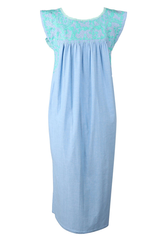 Flores Midi Dress Dress Angel Menta y Celeste