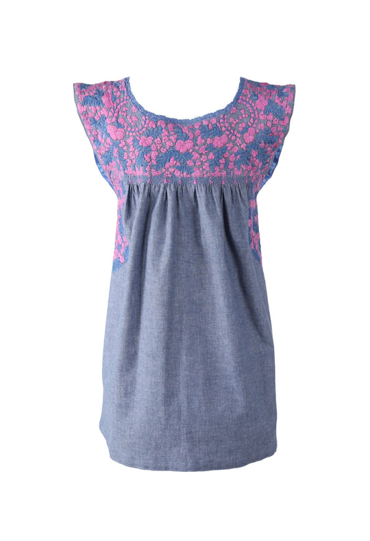 Flores Blouse Blouse Nube Frances y Magenta