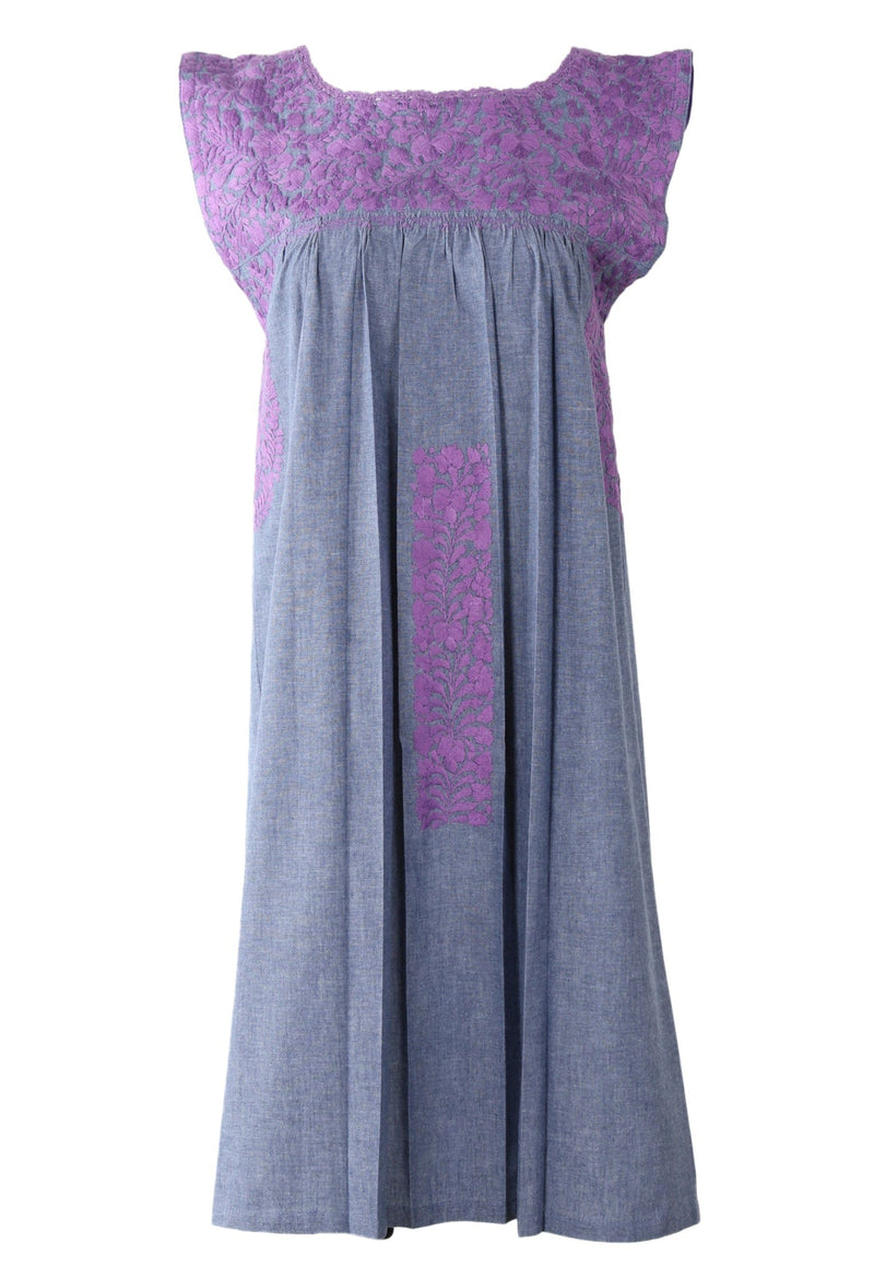 Flores Short Dress Dress Nube Violeta