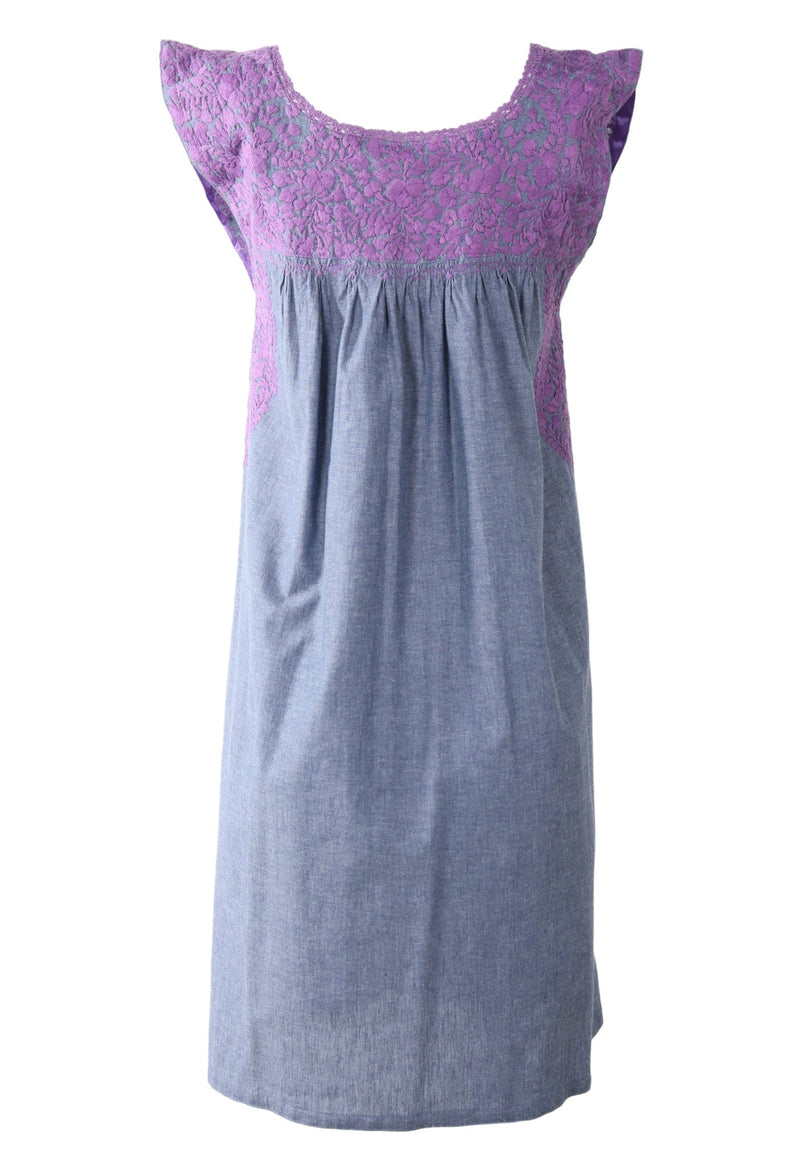 Flores Short Dress Dress Nube Violeta