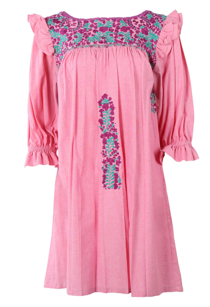 Fernanda Short Dress Dress Small Fernanda Mujer Ciruela y Verde