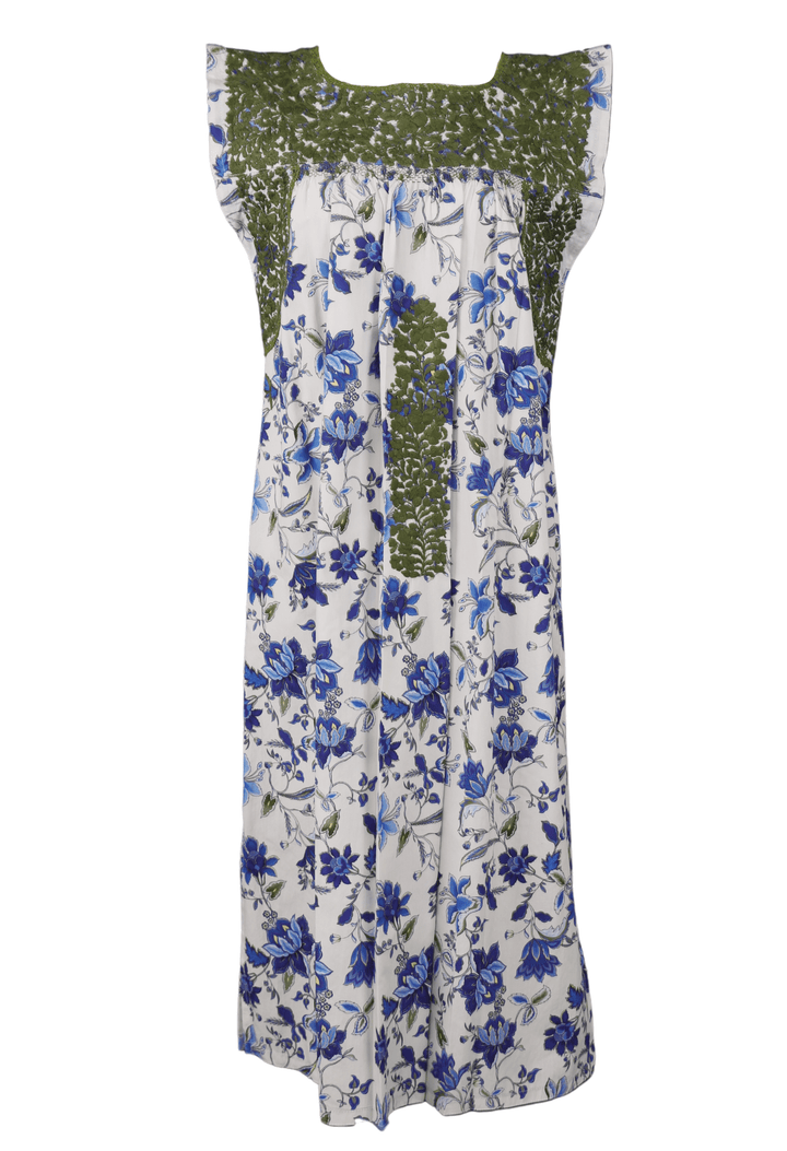 Flores Specialty Midi Dress Dress Florecer en Azul