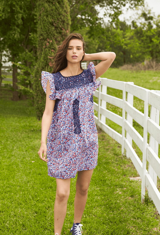 Soledad Specialty Short Dress Dress Soledad Marino Celebracion Floral