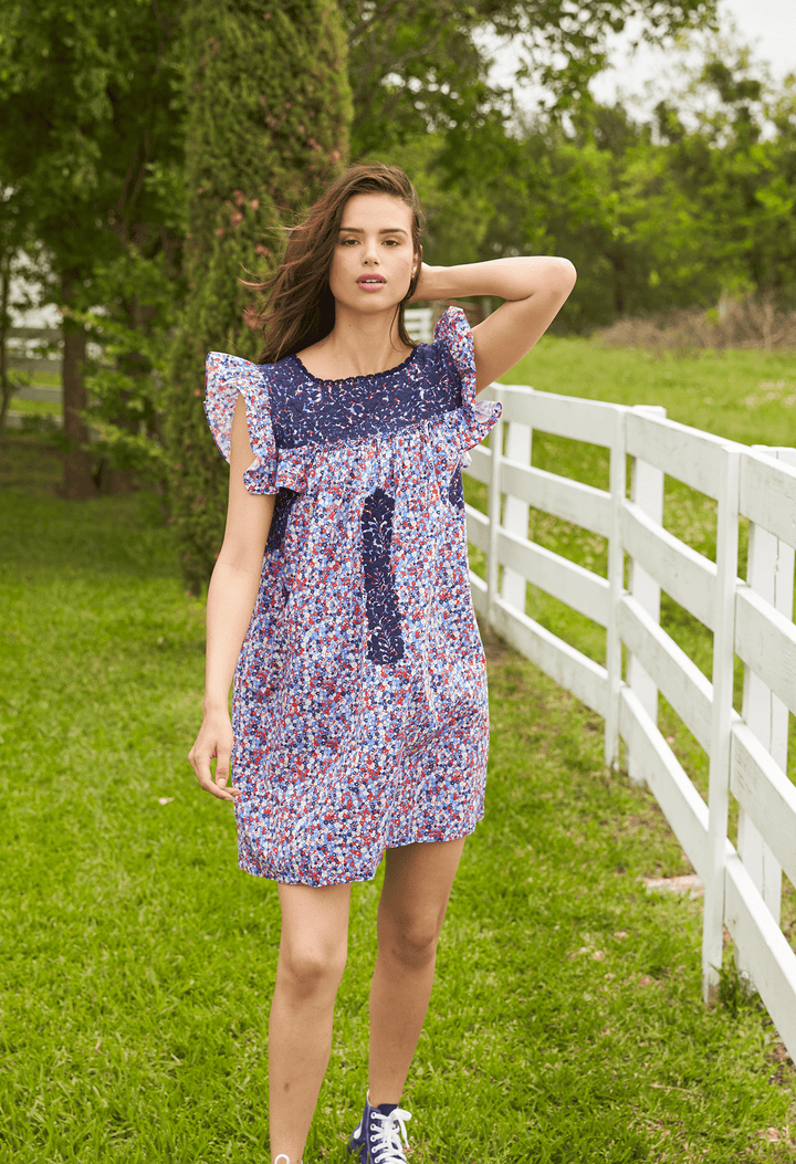 Soledad Specialty Short Dress Dress Soledad Marino Celebracion Floral