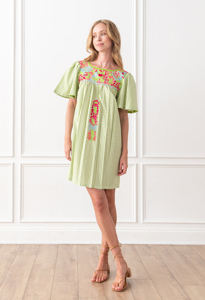 Julieta Verde Gingham y Rosa