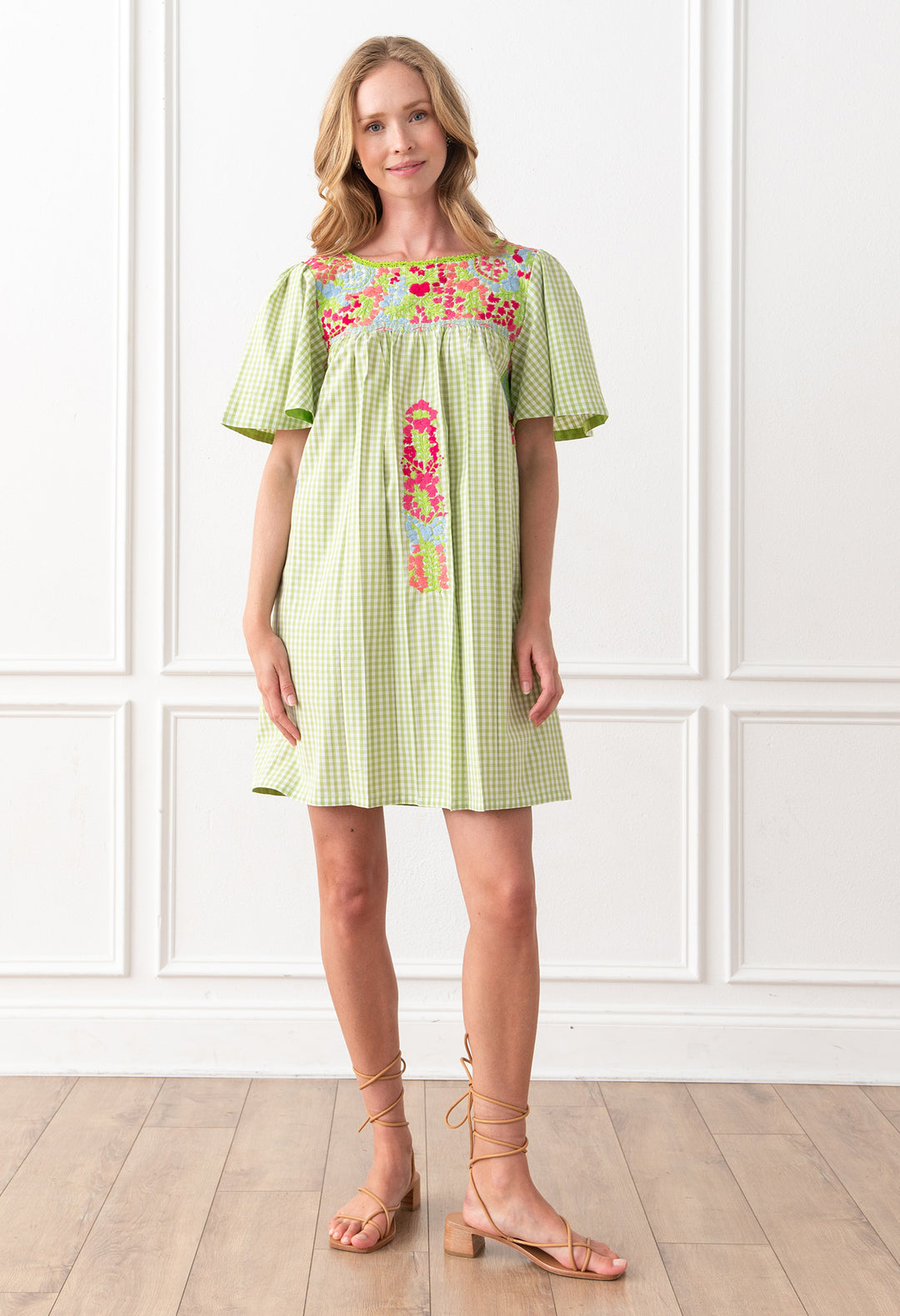 Julieta Verde Gingham y Rosa