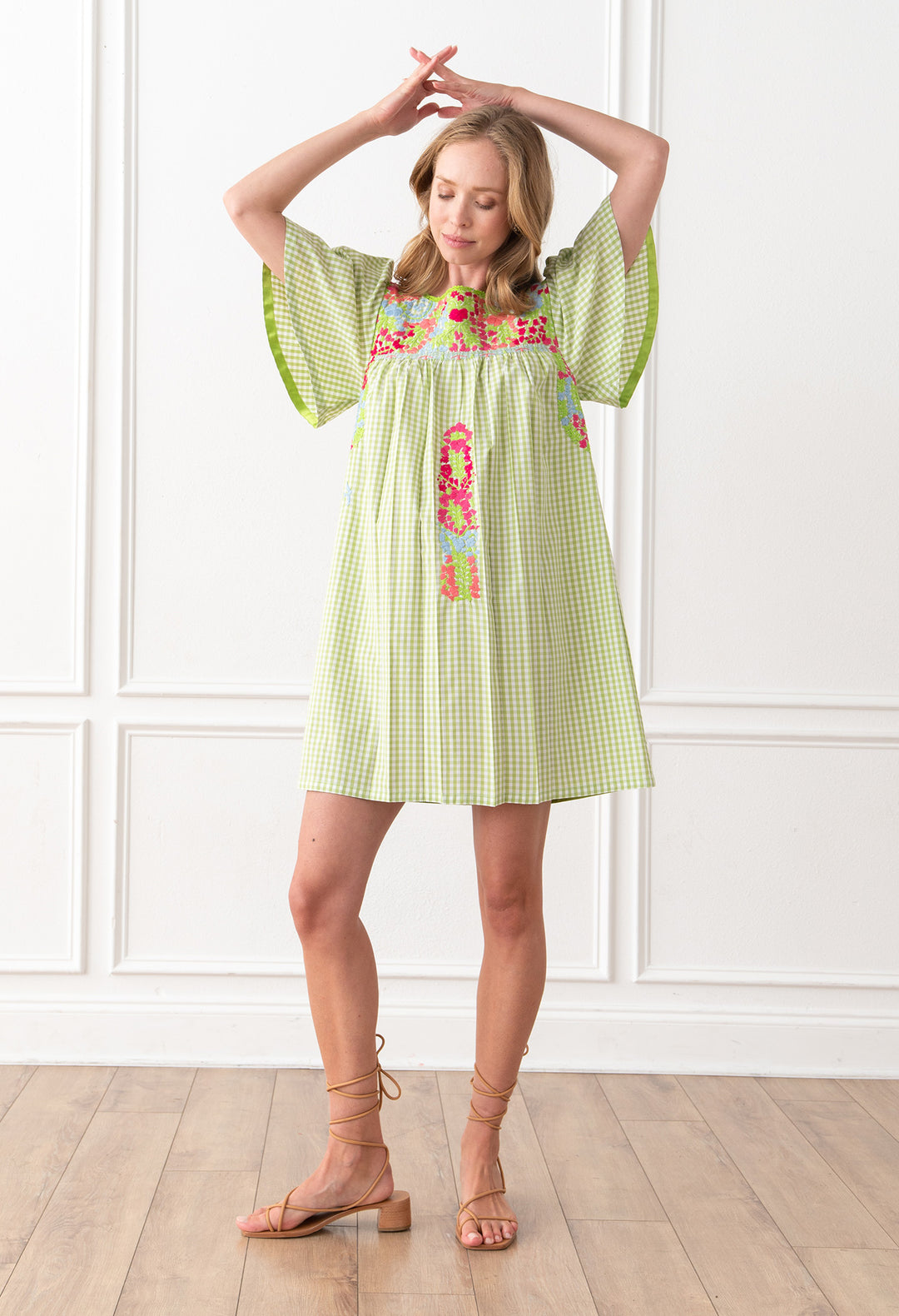 Julieta Verde Gingham y Rosa