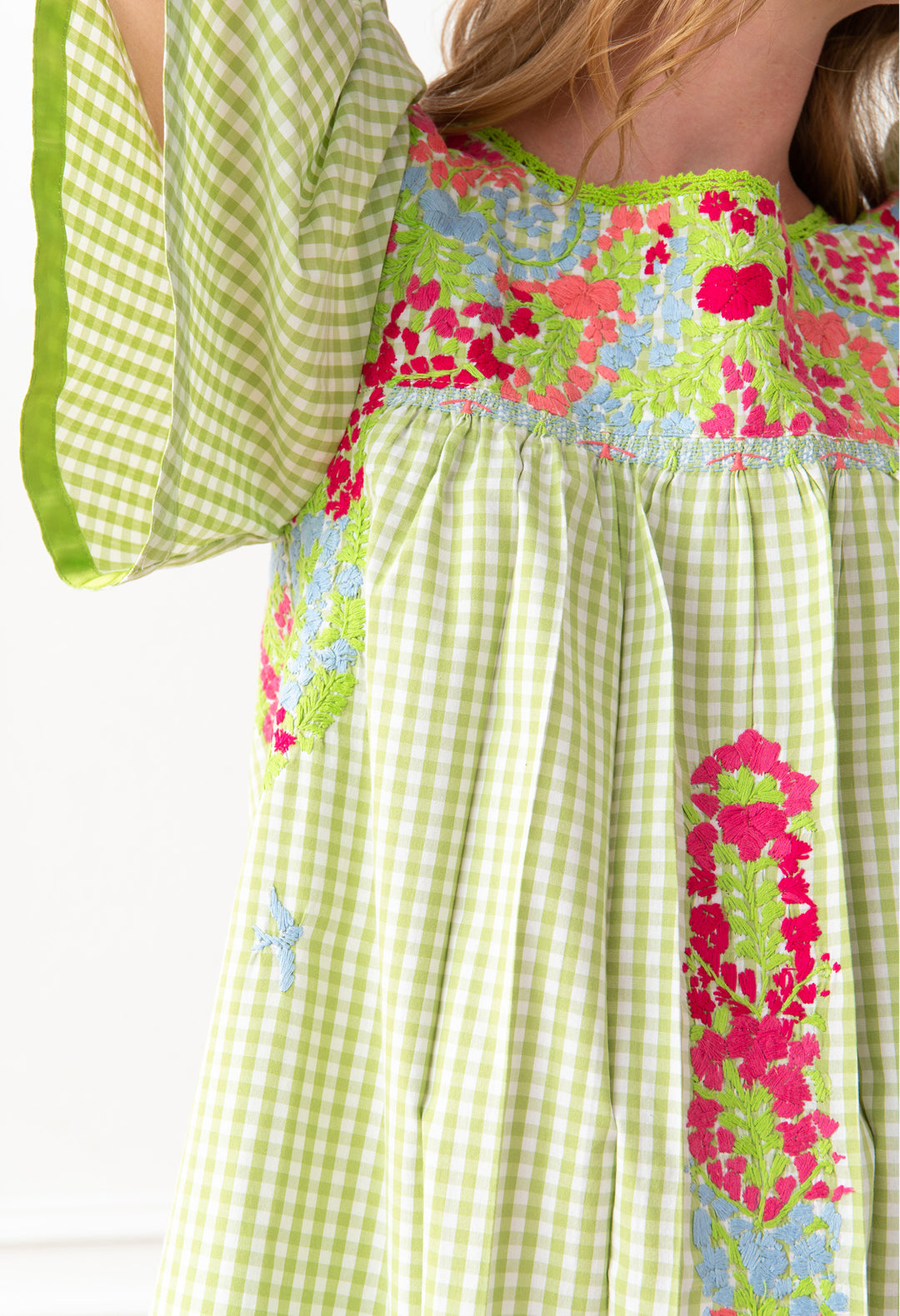 Julieta Verde Gingham y Rosa