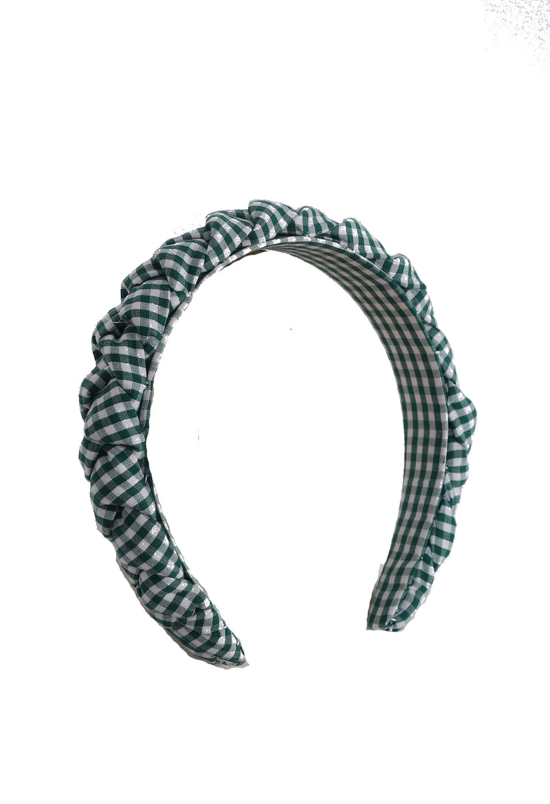 Braided Headband Verde Gingham