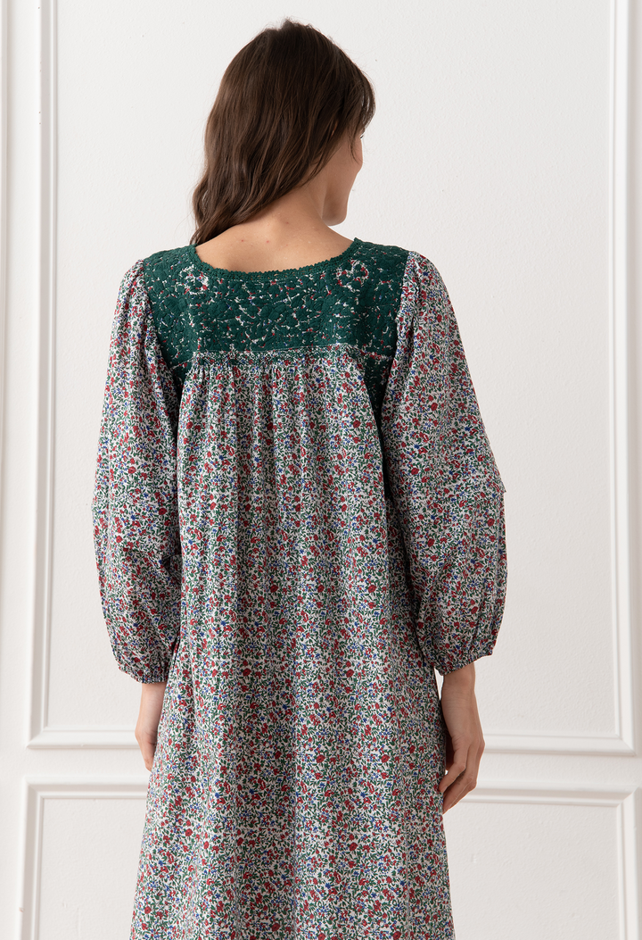 Quina Rojo y Verde Floral