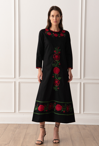 Carmen Negro y Rojo Floral