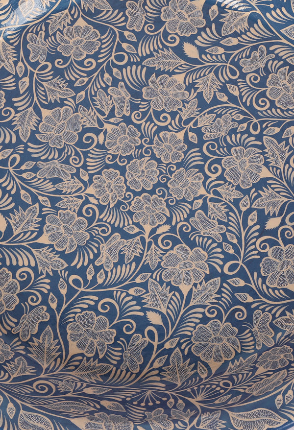 Olla de Flores Azules