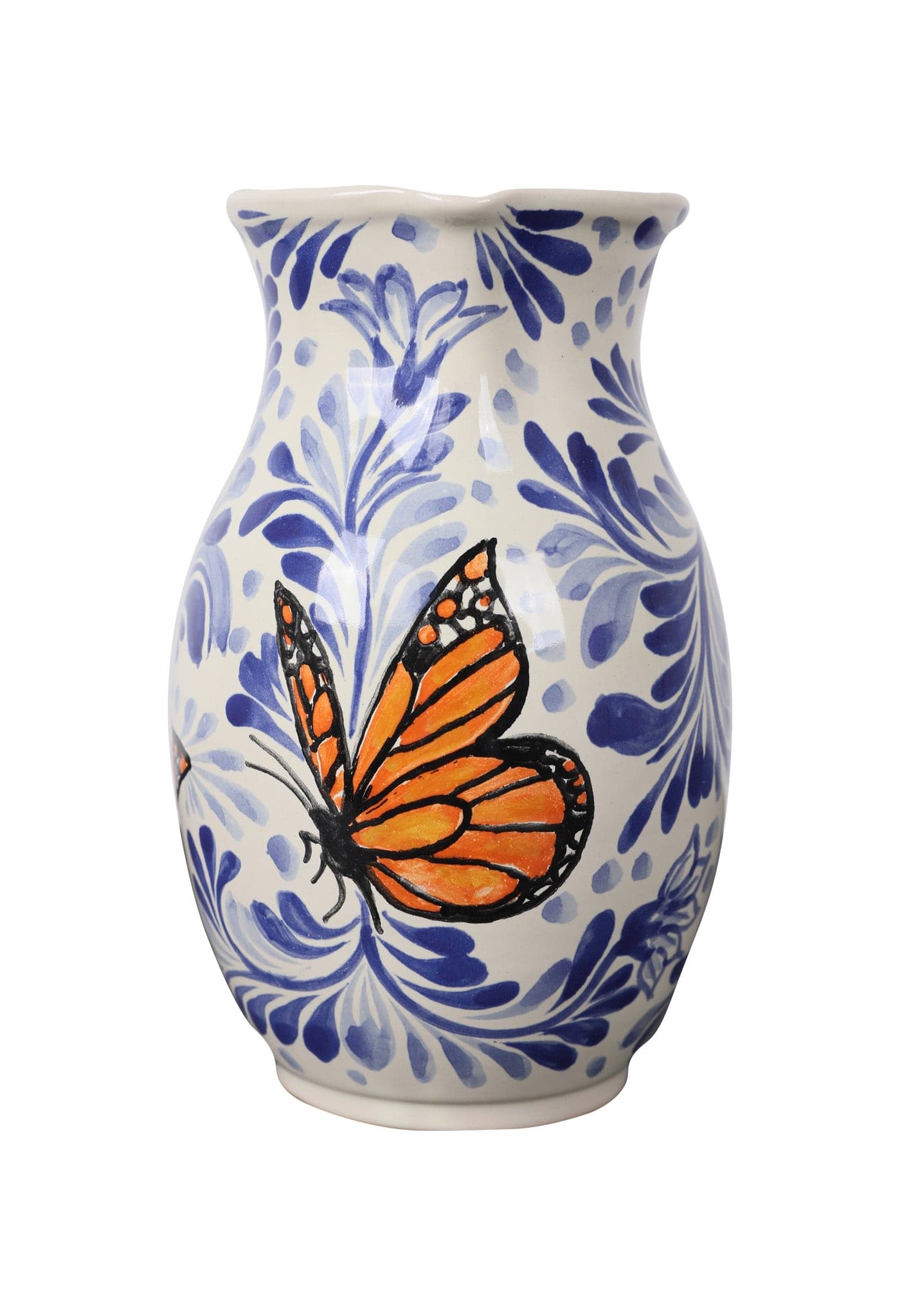 Gorky Gonzalez Ceramics Pitcher Butterfly Pitcher Blue