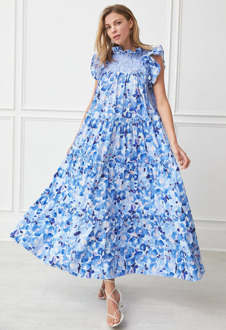 Alicia Specialty Long Dress Dress Alicia Azul Brillante Jardin Lavanda
