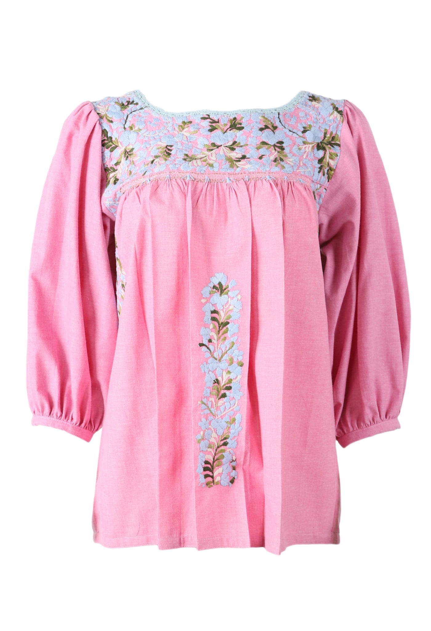 Catalina Blouse Blouse Catalina Chica Celeste y Olivo