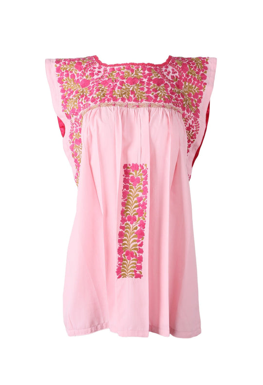 Flores Blouse Blouse Chica Olivo y Rosa