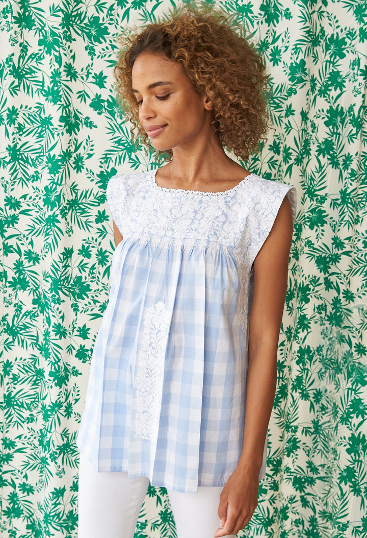 Flores Specialty Blouse Blouse Cuarta Azul Nieve