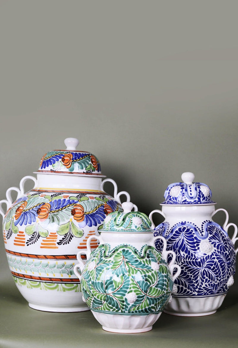 Gorky Gonzalez Ceramics Medium Pot with Lid Medium Blue Pot with Lid