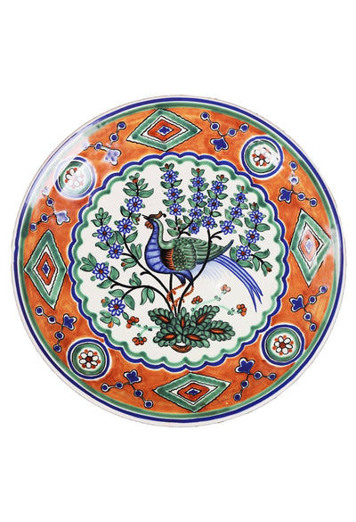 Gorky Gonzalez Ceramics Large Platter Large Round Peacock Platter