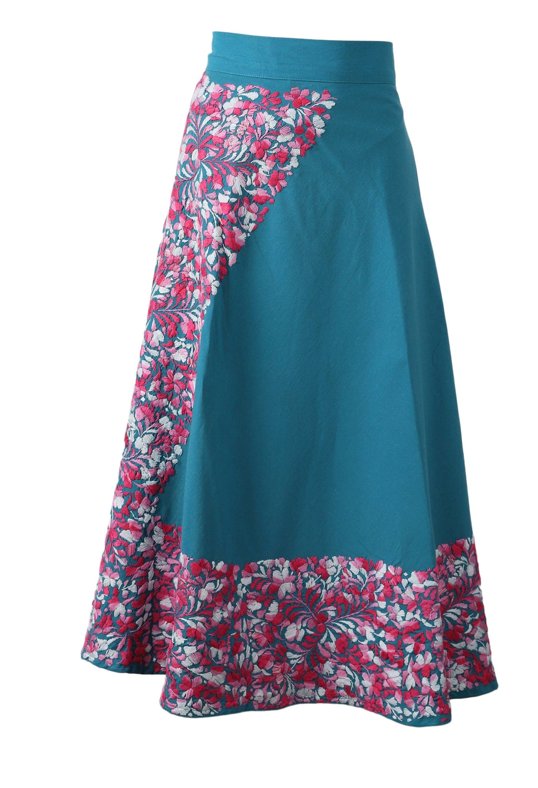 Oaxaca Long Skirt Skirt One Size Falda Turquesa Rosa y Blanco