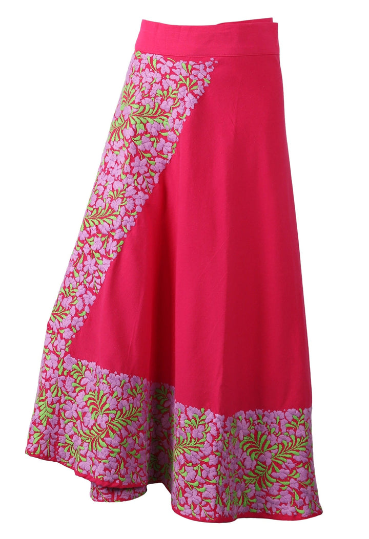 Oaxaca Long Skirt Skirt One Size Falda Rosa y Verde